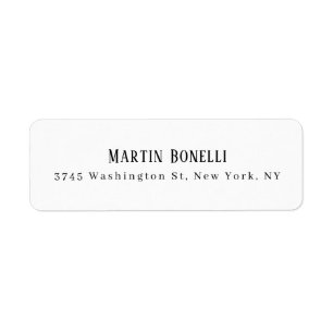 Modern Professional Plain Black & White Serif Font Label