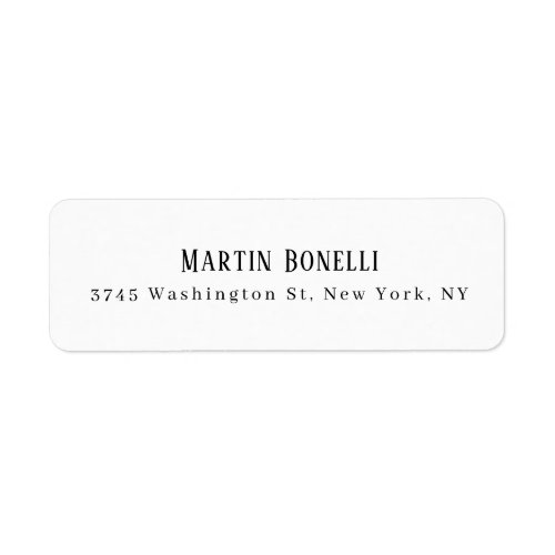 Modern Professional Plain Black &amp; White Serif Font Label