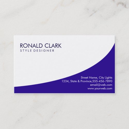 Modern Professional Plain Blue Automative Business Card