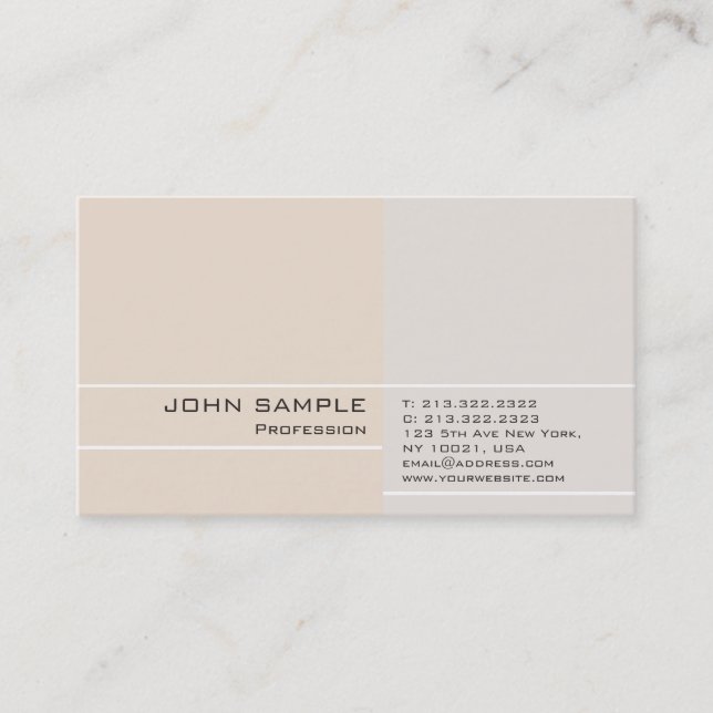 Modern Professional Plain Elegant Color Harmony Business Card (Front)