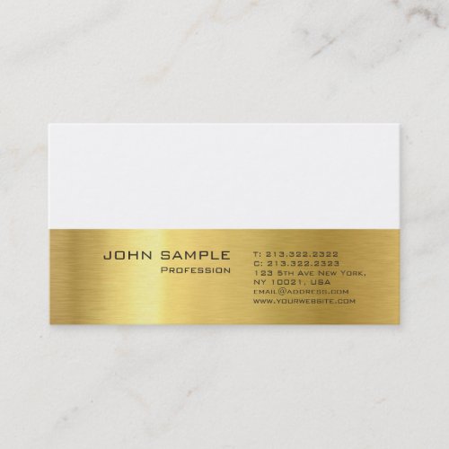 Modern Professional Plain Elegant Gold Look Business Card
