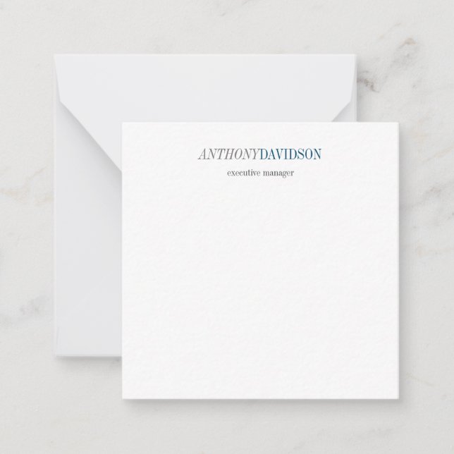 Modern Professional Plain Minimalist Note Card (Front)