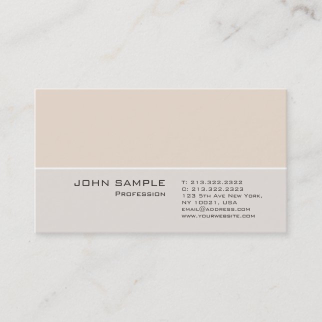 Modern Professional Plain Simple Elegant Colors Business Card (Front)