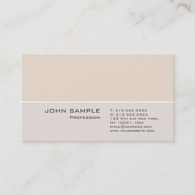 Modern Professional Plain Simple Elegant Colors Business Card | Zazzle