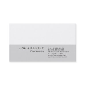 Modern Professional Plain Simple Elegant Grey Business Card