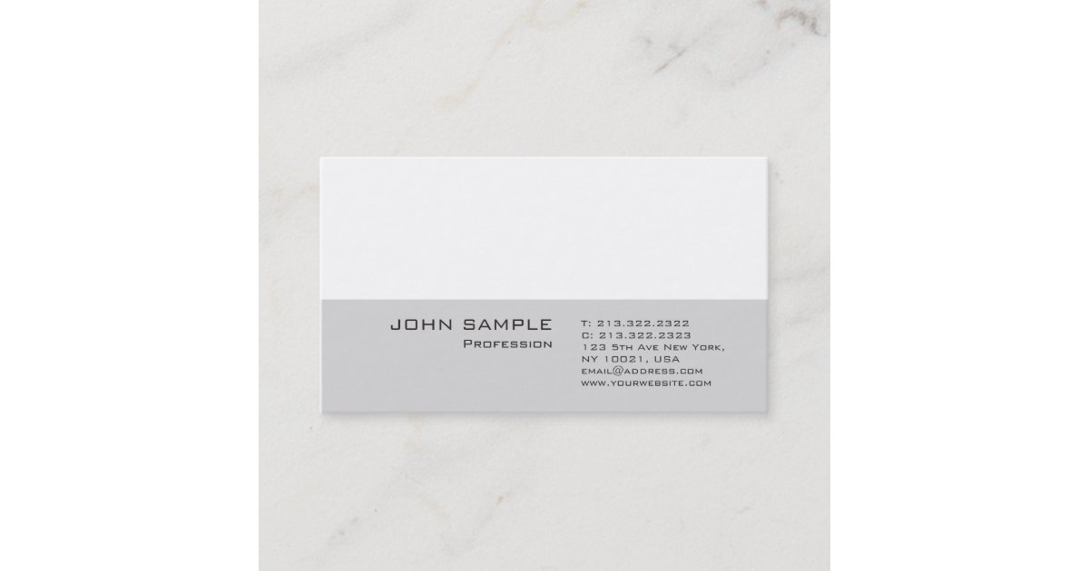 Modern Professional Plain Simple Elegant Grey Business Card | Zazzle
