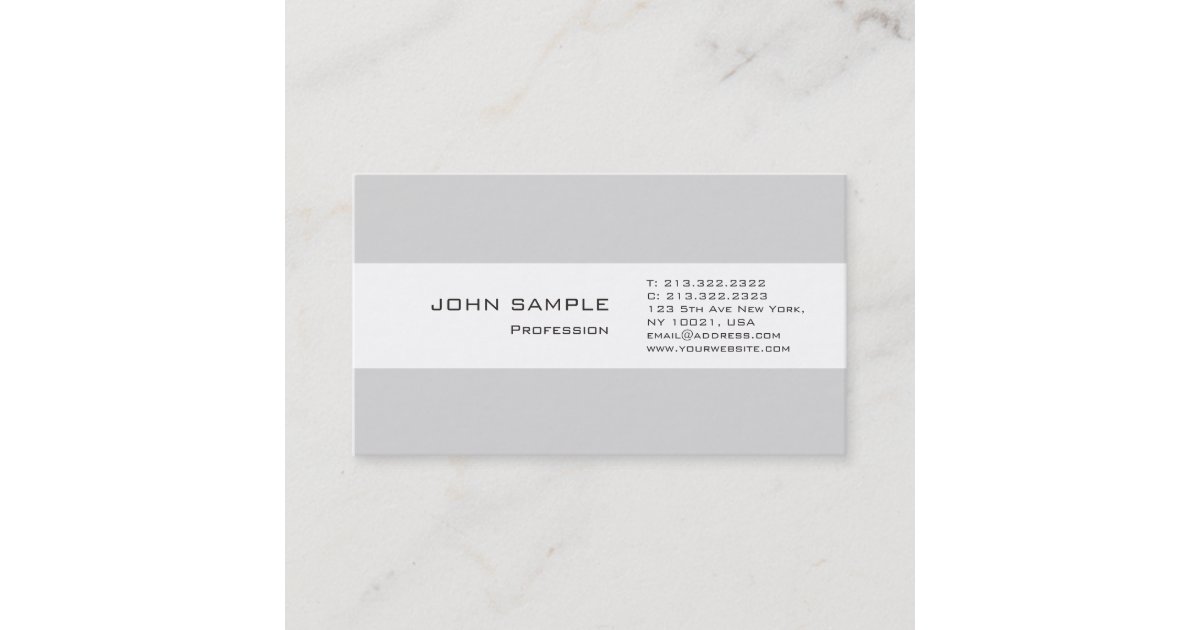 Modern Professional Plain Simple Elegant Grey Business Card | Zazzle