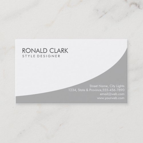 Modern Professional Plain White Gray Automotive Business Card