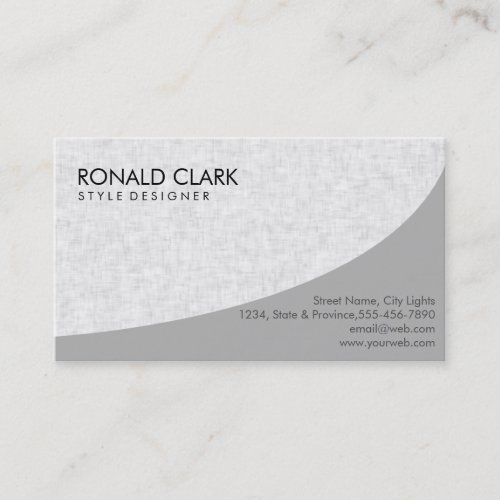 Modern Professional Plain White Gray Simple Business Card
