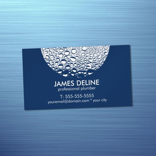 Modern Professional Plumber Magnetic Business Card