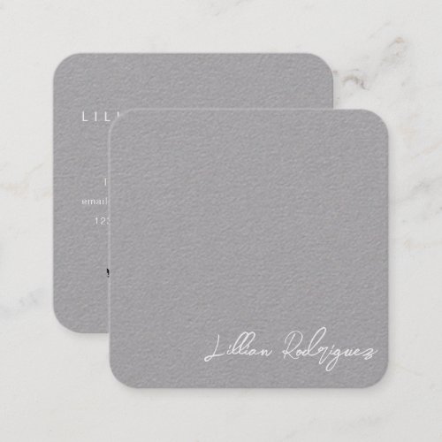 Modern Professional Premium Grey White Signature Square Business Card