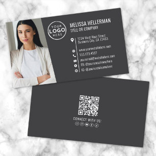 Modern Professional QR Code Photo Logo Business Card
