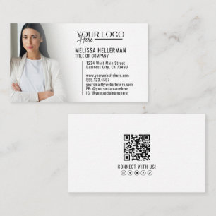 Modern Professional QR Code Photo Logo Business Card