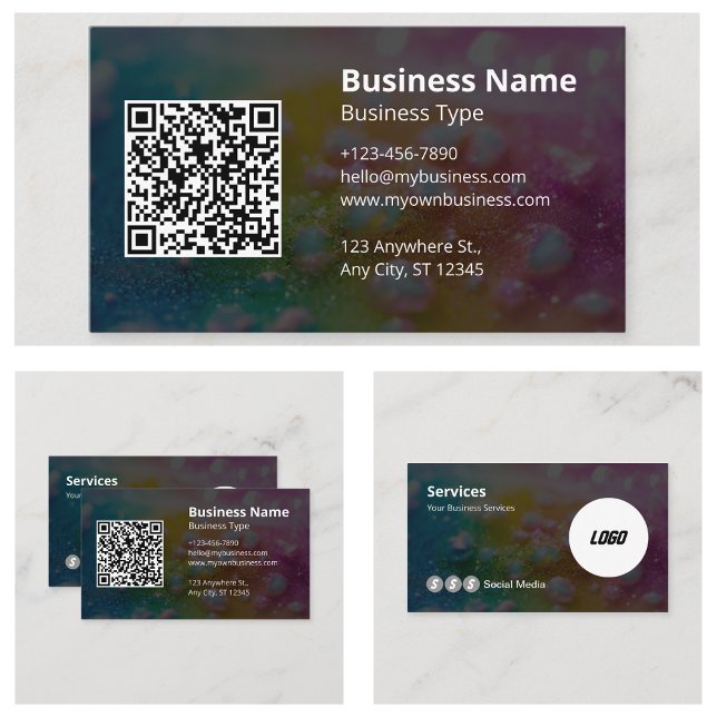 Modern Professional QR Code Website Social Media Business Card (Modern Professional QR Code Website Social Media Business Cards)