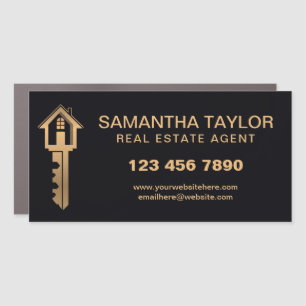 Modern Professional Real Estate Add Photo QR Code Car Magnet