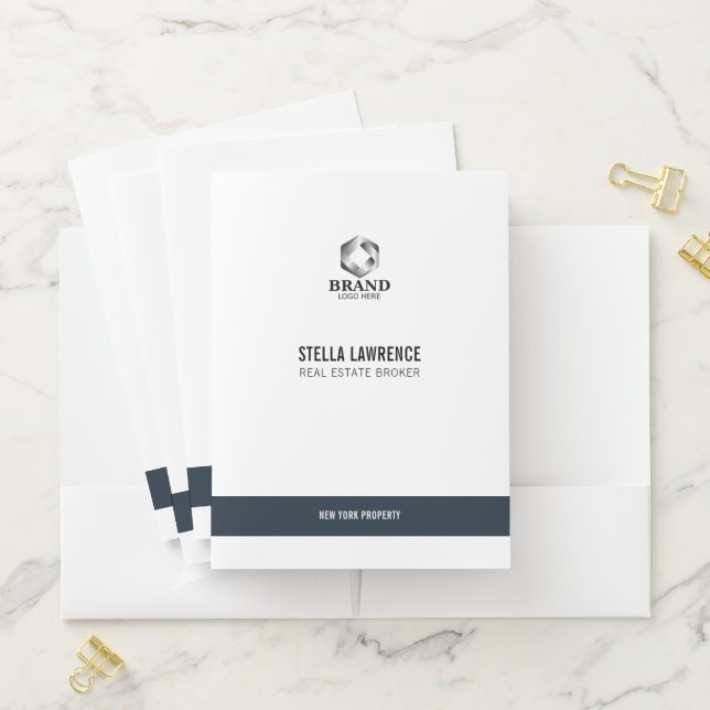 Modern Professional Real Estate Agent LOGO Pocket Folder (In Situ)