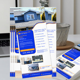 Modern Professional Real Estate House For Sale Rack Card