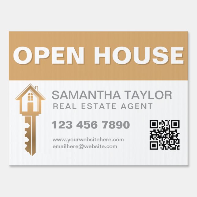 Modern Professional Real Estate Logo QR Code Sign (Front)