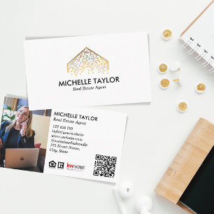 Modern Professional Real Estate Photo QR Code Business Card