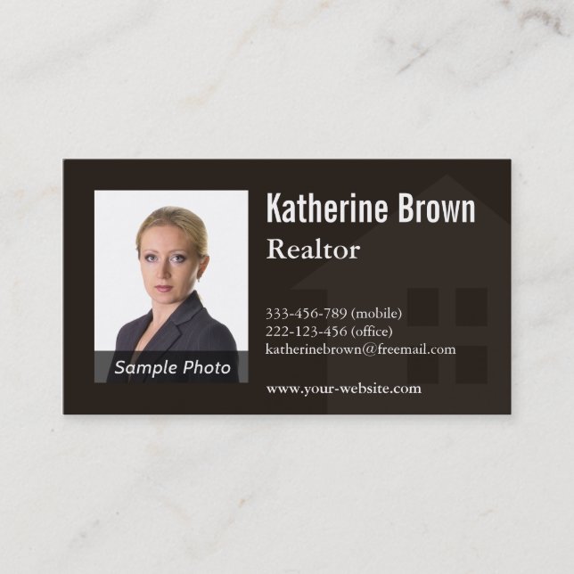Modern Professional Real Estate Realtor Photo Business Card (Front)