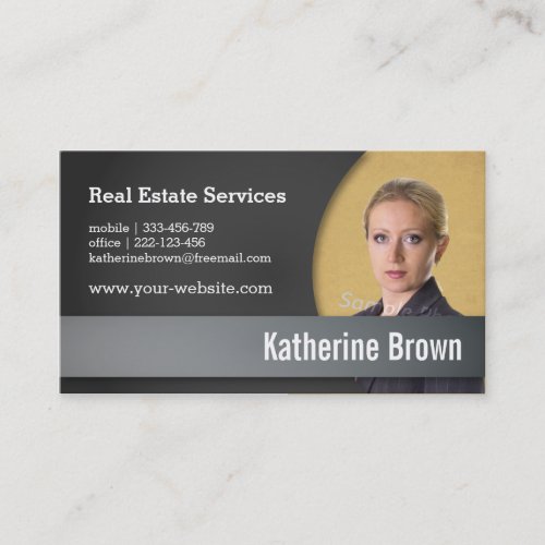 Modern Professional Real Estate Services Photo Business Card
