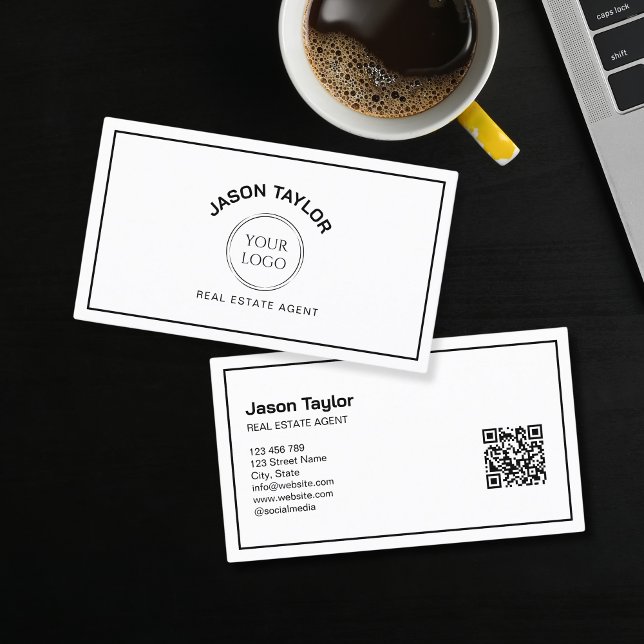 Modern Professional Realtor Broker Insert Logo (modern black and white design with your logo)