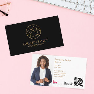 Modern Professional Realtor Mountain Realty QRCode Business Card