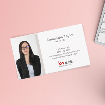 Modern Professional Realtor Real Estate Add Photo Business Card by smmdsgn at Zazzle