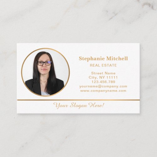 Modern Professional Realtor Real Estate Photo Business Card