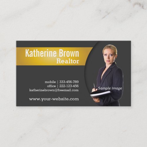 Modern Professional Realtor Real Estate Photo Business Card