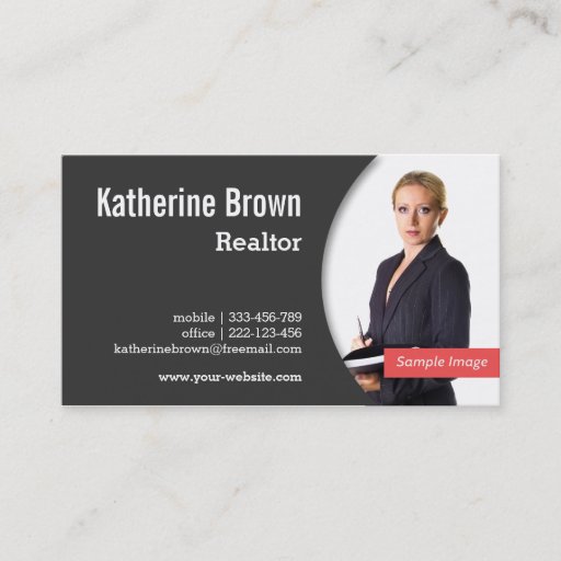 Customizable Modern, Professional, Realtor, Real Estate, Photo Business Card