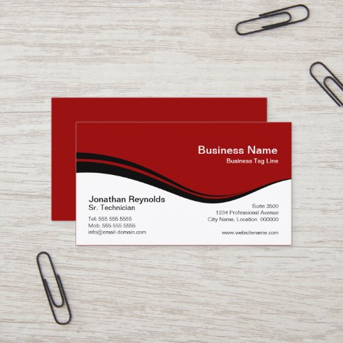 Modern Professional Red Business Card