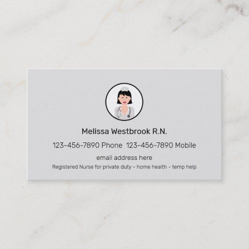Modern Professional Registered Nurse Medical Business Card