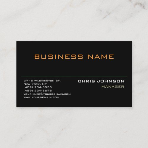 Modern Professional Rich Black Business Card
