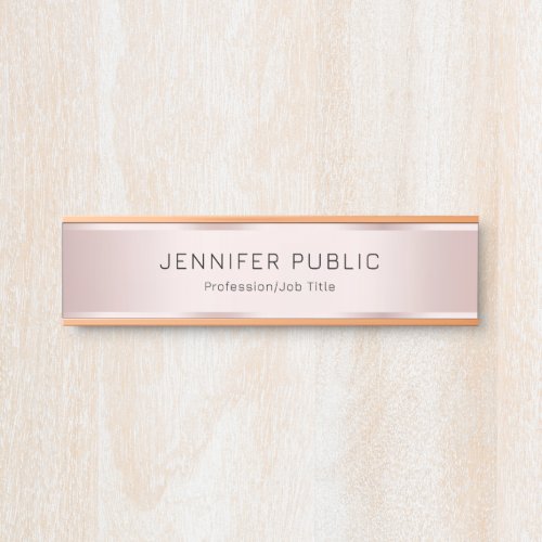 Modern Professional Rose Gold Elegant Template Door Sign