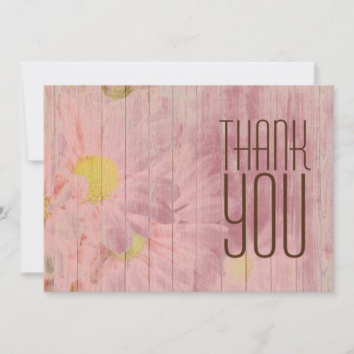 Modern Professional Rose Gold Floral Minimalist Thank You Card