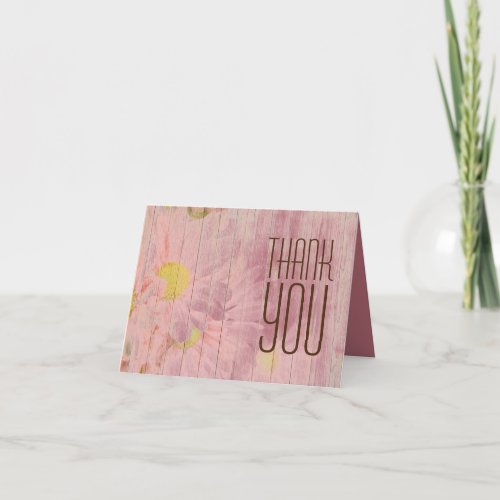 Modern Professional Rose Gold Floral Minimalist  Thank You Card