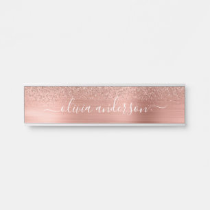 Modern Professional Rose Gold Sparkle Glitter Door Door Sign