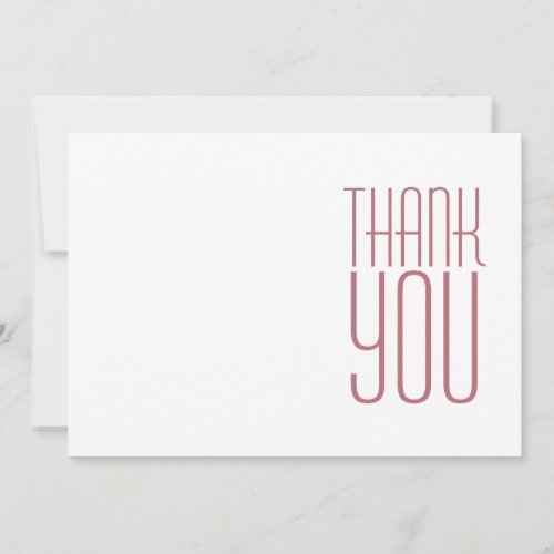 Modern Professional Rose Gold White Minimalist Thank You Card