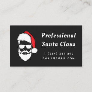 Modern Professional Santa Claus Funny Christmas  Business Card