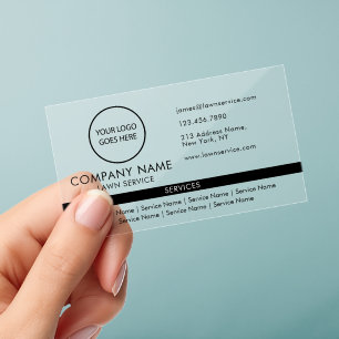 Modern Professional Services Luxury Custom Logo Clear Business Cards