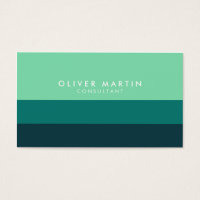 Modern Professional Shades of Green Color Block Business Card