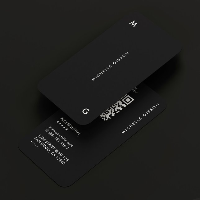 Modern Professional Simple Black  Business Card (Modern Professional Simple Black Business Card
)
