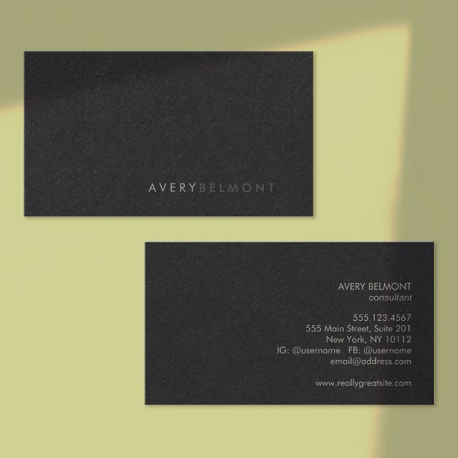 Modern Professional Simple Black  Business Card (Creator Uploaded)