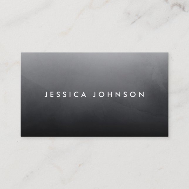 Modern Professional Simple Dark Charcoal Ombre Business Card (Front)