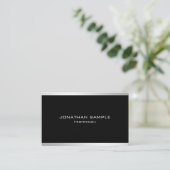 Modern Professional Simple Design Elegant Silver Business Card (Standing Front)