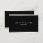 Modern Professional Simple Design Elegant Silver Business Card (Front/Back)