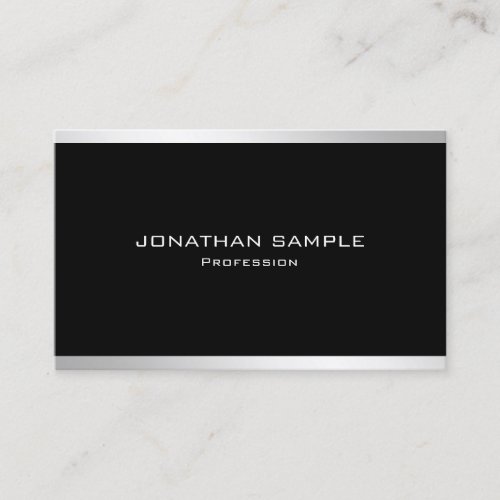 Modern Professional Simple Design Elegant Silver Business Card