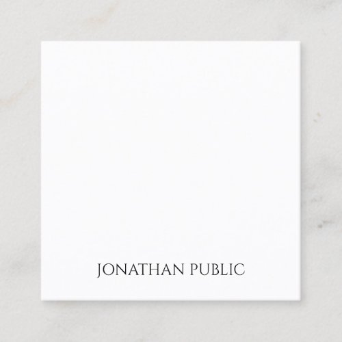 Modern Professional Simple Elegant Template Luxury Square Business Card