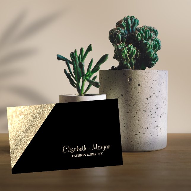 Modern Professional Simple, Glittery,Black Business Card (Creator Uploaded)
